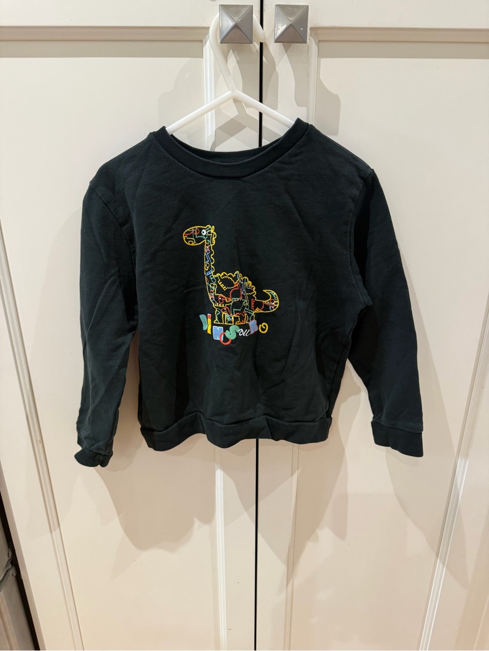 Hello baby dark green 4t Sweatshirt with Colorful Dino Graphic
